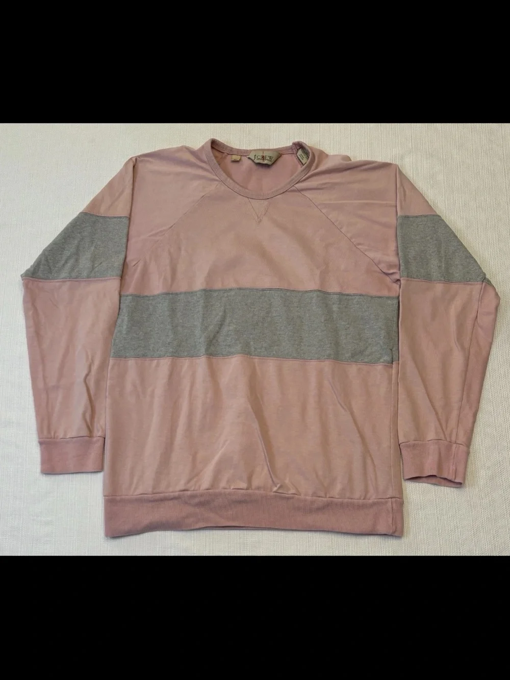 Vintage 90’s J.Crew Sweatshirt Women’s Medium Pink Gray Cotton Crewneck USA